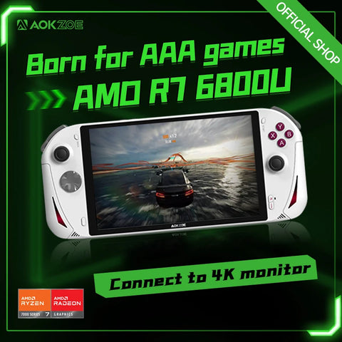 New 8 Inch AOKZOE A1 PC Game Console AMD R7-6800U Laptop 65W 17100mAh  USB 4.0 Windows 11 3A Games Video Play In Hand Computer